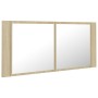Armario espejo de baño LED acrílico roble Sonoma 100x12x45 cm de , Tocadores de baño - Ref: Foro24-804983, Precio: 60,05 €, D...
