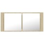 Armario espejo de baño LED acrílico roble Sonoma 100x12x45 cm de , Tocadores de baño - Ref: Foro24-804983, Precio: 60,05 €, D...