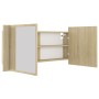 Armario espejo de baño LED acrílico roble Sonoma 100x12x45 cm de , Tocadores de baño - Ref: Foro24-804983, Precio: 60,05 €, D...