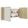 Armario espejo de baño LED acrílico roble Sonoma 100x12x45 cm de , Tocadores de baño - Ref: Foro24-804983, Precio: 60,05 €, D...
