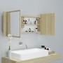 Armario espejo de baño LED acrílico roble Sonoma 100x12x45 cm de , Tocadores de baño - Ref: Foro24-804983, Precio: 60,05 €, D...