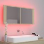 Armario espejo de baño LED acrílico roble Sonoma 100x12x45 cm de , Tocadores de baño - Ref: Foro24-804983, Precio: 60,05 €, D...