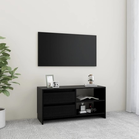 Mueble de TV de madera maciza de pino negro 80x31x39 cm de vidaXL, Muebles TV - Ref: Foro24-809898, Precio: 70,19 €, Descuent...