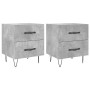 Mesita noche 2 uds madera ingeniería gris hormigón 40x35x47,5cm de , Mesitas de noche - Ref: Foro24-827301, Precio: 58,38 €, ...