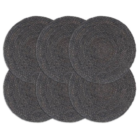 Manteles individuales redondos 6 uds yute gris oscuro liso 38cm de , Manteles individuales - Ref: Foro24-133837, Precio: 34,1...