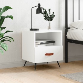 Mesita de noche madera de ingeniería blanco brillo 40x35x47,5cm de , Mesitas de noche - Ref: Foro24-827376, Precio: 38,54 €, ...