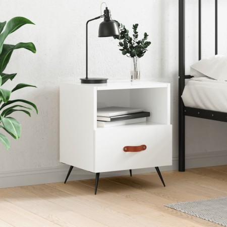 Mesita de noche madera de ingeniería blanco brillo 40x35x47,5cm de , Mesitas de noche - Ref: Foro24-827376, Precio: 38,54 €, ...