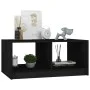 Mesa de centro de madera maciza de pino negra 75x50x33,5 cm de vidaXL, Mesas de centro - Ref: Foro24-809910, Precio: 49,67 €,...