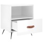 Mesita de noche madera de ingeniería blanco brillo 40x35x47,5cm de , Mesitas de noche - Ref: Foro24-827376, Precio: 38,54 €, ...