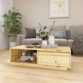 Mesa de centro de madera maciza de abeto 110x50x33,5 cm de vidaXL, Mesas de centro - Ref: Foro24-809881, Precio: 53,82 €, Des...