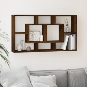 Estantería de pared con 8 compartimentos roble ahumado de , Estantes y estanterías - Ref: Foro24-342592, Precio: 52,53 €, Des...