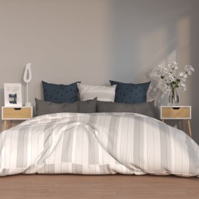 Mesitas de noche 2 uds madera ingeniería blanco y roble Sonoma de , Mesitas de noche - Ref: Foro24-326806, Precio: 103,19 €, ...