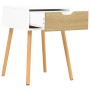 Mesitas de noche 2 uds madera ingeniería blanco y roble Sonoma de , Mesitas de noche - Ref: Foro24-326806, Precio: 103,19 €, ...