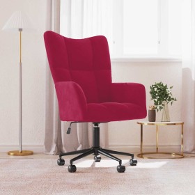 Sillón de relax de terciopelo rojo vino tinto en Sillones | Comprar online en Foru.es