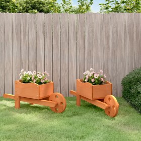Jardineras forma de carretilla 2 uds madera abeto 47x15x19 cm de , Carretillas - Ref: Foro24-364228, Precio: 28,48 €, Descuen...