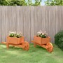 Jardineras forma de carretilla 2 uds madera abeto 47x15x19 cm de , Carretillas - Ref: Foro24-364228, Precio: 28,48 €, Descuen...