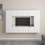 Set de muebles de salón TV 8 piezas madera de ingeniería blanco de , Muebles TV - Ref: Foro24-3078668, Precio: 280,61 €, Desc...