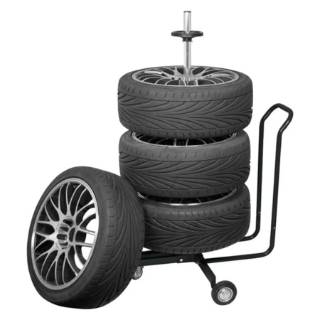 Carpoint Soporte móvil para ruedas con cubierta aluminio negro | Foro24.es | Tu tienda online para hogar, jardín y más Foro24.es