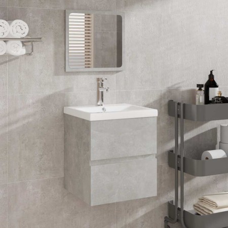 Armario de baño con espejo madera de ingeniería gris hormigón de , Muebles de baño - Ref: Foro24-804867, Precio: 67,86 €, Des...