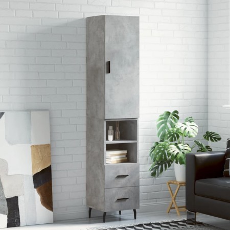 Aparador de madera contrachapada gris hormigón 34,5x34x180 cm | Foro24.es | Tu tienda online para hogar, jardín y más Foro24.es