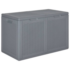 Caja de almacenaje para jardín PP aspecto de ratán gris 180 L de , Cajas de almacenaje para exteriores - Ref: Foro24-364060, ...