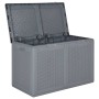 Caja de almacenaje para jardín PP aspecto de ratán gris 180 L de , Cajas de almacenaje para exteriores - Ref: Foro24-364060, ...