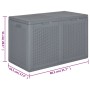 Caja de almacenaje para jardín PP aspecto de ratán gris 180 L de , Cajas de almacenaje para exteriores - Ref: Foro24-364060, ...