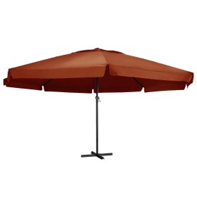 Sombrilla de jardín con palo de aluminio terracota 600 cm de , Sombrillas - Ref: Foro24-47375, Precio: 265,06 €, Descuento: %
