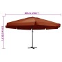 Sombrilla de jardín con palo de aluminio terracota 600 cm de , Sombrillas - Ref: Foro24-47375, Precio: 265,06 €, Descuento: %