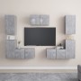 Juego de muebles de salón 7 piezas gris hormigón de , Muebles TV - Ref: Foro24-3079091, Precio: 200,99 €, Descuento: %