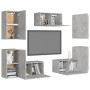 Juego de muebles de salón 7 piezas gris hormigón de , Muebles TV - Ref: Foro24-3079091, Precio: 200,99 €, Descuento: %