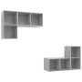 Muebles de salón de pared 4 pzs madera ingeniería gris hormigón de , Muebles TV - Ref: Foro24-3079839, Precio: 146,52 €, Desc...