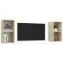 Muebles de salón de pared 2 pzas madera ingeniería roble Sonoma de , Muebles TV - Ref: Foro24-3079847, Precio: 69,24 €, Descu...