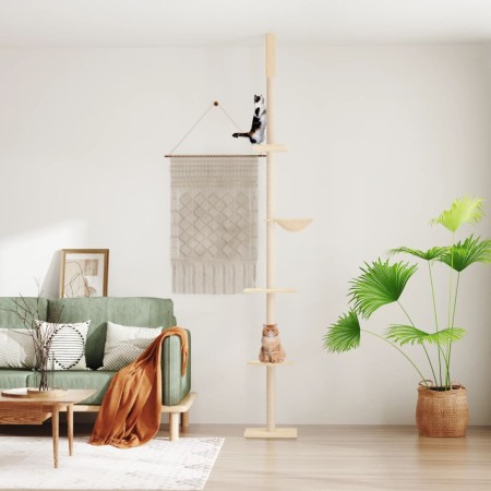 Árbol rascador para gatos de suelo a techo crema 263,5-289,5 cm de , Mobiliario para gatos - Ref: Foro24-171708, Precio: 84,9...