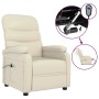 Sillón reclinable eléctrico de cuero sintético crema de , Sillones - Ref: Foro24-3073671, Precio: 238,42 €, Descuento: -5%%