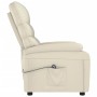 Sillón reclinable eléctrico de cuero sintético crema de , Sillones - Ref: Foro24-3073671, Precio: 238,42 €, Descuento: -5%%