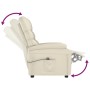 Sillón reclinable eléctrico de cuero sintético crema de , Sillones - Ref: Foro24-3073671, Precio: 238,42 €, Descuento: -5%%