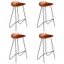 Taburetes de cocina 4 unidades cuero auténtico marrón en Taburetes de cocina | Comprar online en Foru.es