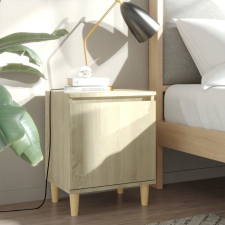Mesita de noche con patas madera pino roble Sonoma 40x30x50 cm | Foro24.es | Tu tienda online para hogar, jardín y más Foro24.es