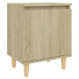 Mesita de noche con patas madera pino roble Sonoma 40x30x50 cm | Foro24.es | Tu tienda online para hogar, jardín y más Foro24.es