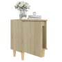 Mesita de noche con patas madera pino roble Sonoma 40x30x50 cm | Foro24.es | Tu tienda online para hogar, jardín y más Foro24.es