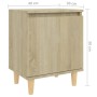 Mesita de noche con patas madera pino roble Sonoma 40x30x50 cm | Foro24.es | Tu tienda online para hogar, jardín y más Foro24.es