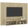 Mueble TV pared madera contrachapada roble Sonoma 120x23,5x90cm de , Muebles TV - Ref: Foro24-808272, Precio: 60,90 €, Descue...