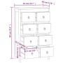 Cómoda de madera maciza de teca 55x30x90 cm de , Cajoneras - Ref: Foro24-340740, Precio: 320,13 €, Descuento: -5%%