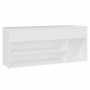 Banco zapatero de madera contrachapada blanco 105x30x45 cm de , Zapateros y organizadores de calzado - Ref: Foro24-808756, Pr...
