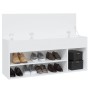 Banco zapatero de madera contrachapada blanco 105x30x45 cm de , Zapateros y organizadores de calzado - Ref: Foro24-808756, Pr...