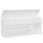 Banco zapatero de madera contrachapada blanco 105x30x45 cm de , Zapateros y organizadores de calzado - Ref: Foro24-808756, Pr...