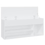 Banco zapatero de madera contrachapada blanco 105x30x45 cm de , Zapateros y organizadores de calzado - Ref: Foro24-808756, Pr...