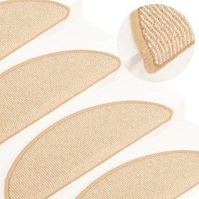 Alfombras de peldaños de escalera 15 uds crema 65x21x4 cm de , Alfombrillas para escalones - Ref: Foro24-149861, Precio: 65,0...