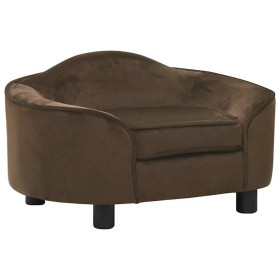Comprar Sofá para perros felpa marrón 67x47x36 cm